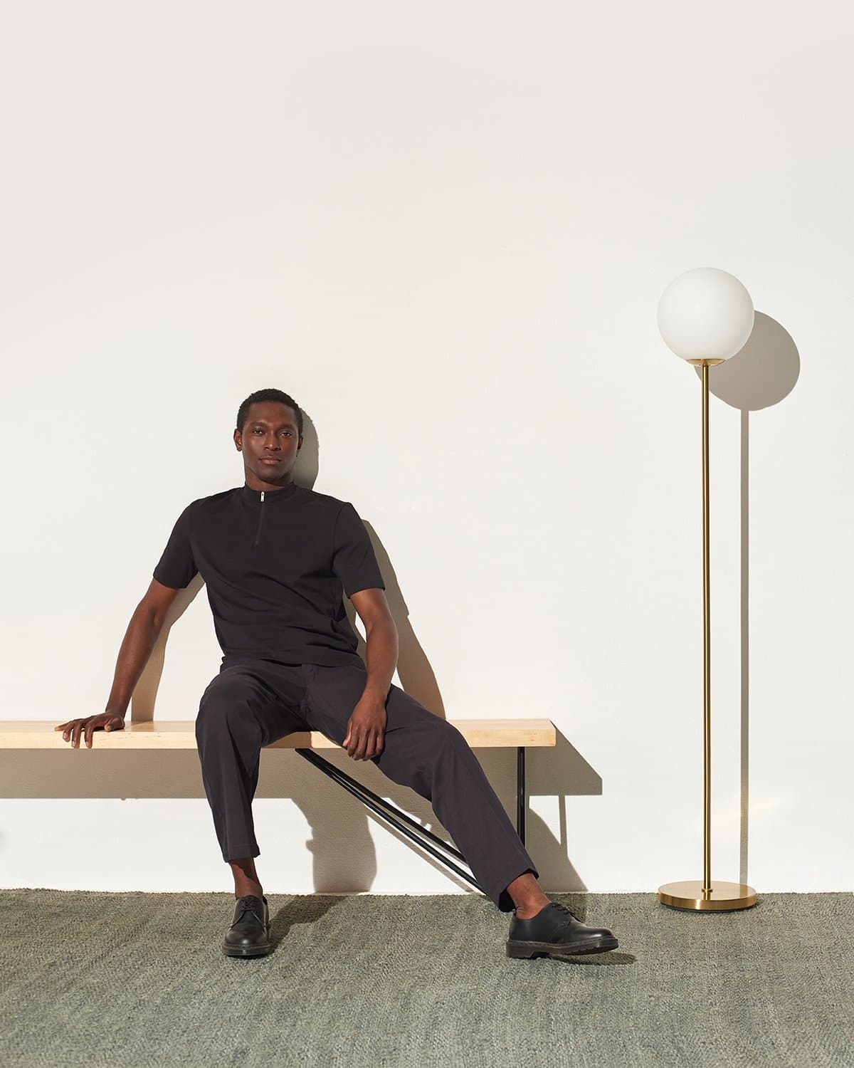 Vloerlamp Messing Met Glazen Bol 165cm Modern Minimalistisch LED | Restfield