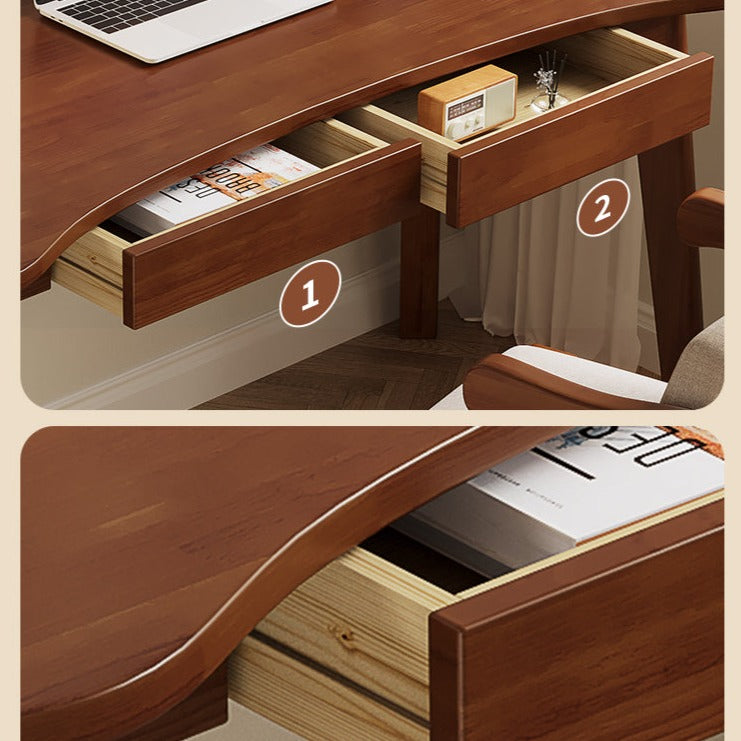 Massief Walnoot Bureau van Rubberhout met 2 Lades – Compact Studie en Thuiswerk Bureau 100 of 120 cm | Restfield