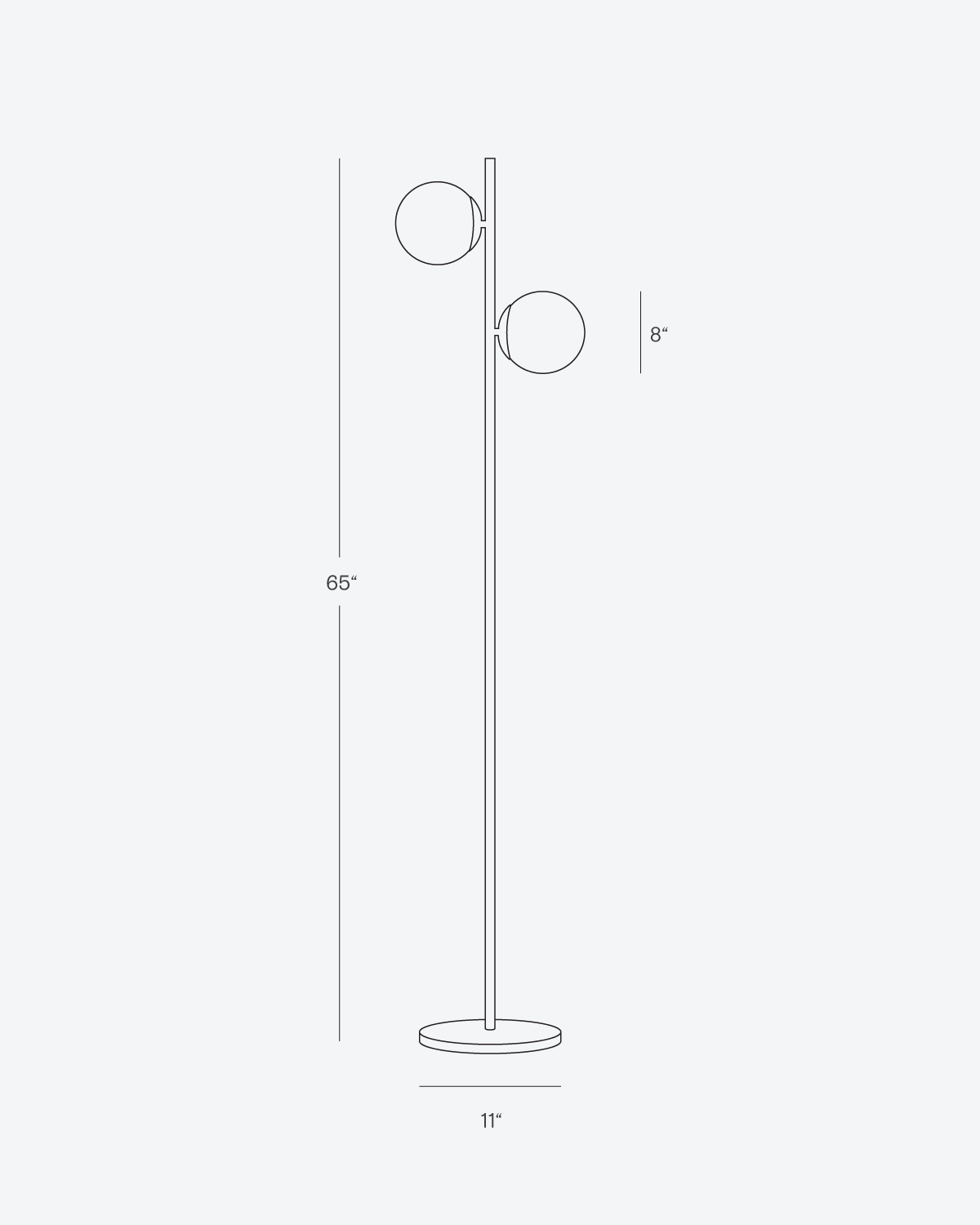 Vloerlamp Met 2 Glazen Bollen LED 165cm Modern Zwart | Restfield