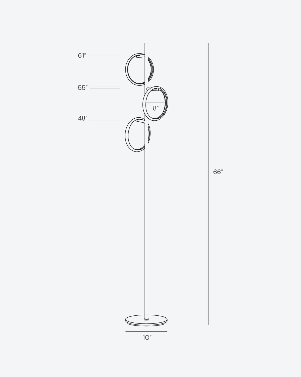Vloerlamp Ring LED Dimbaar Goud Metaal 3 Lichtkringen Modern | Restfield