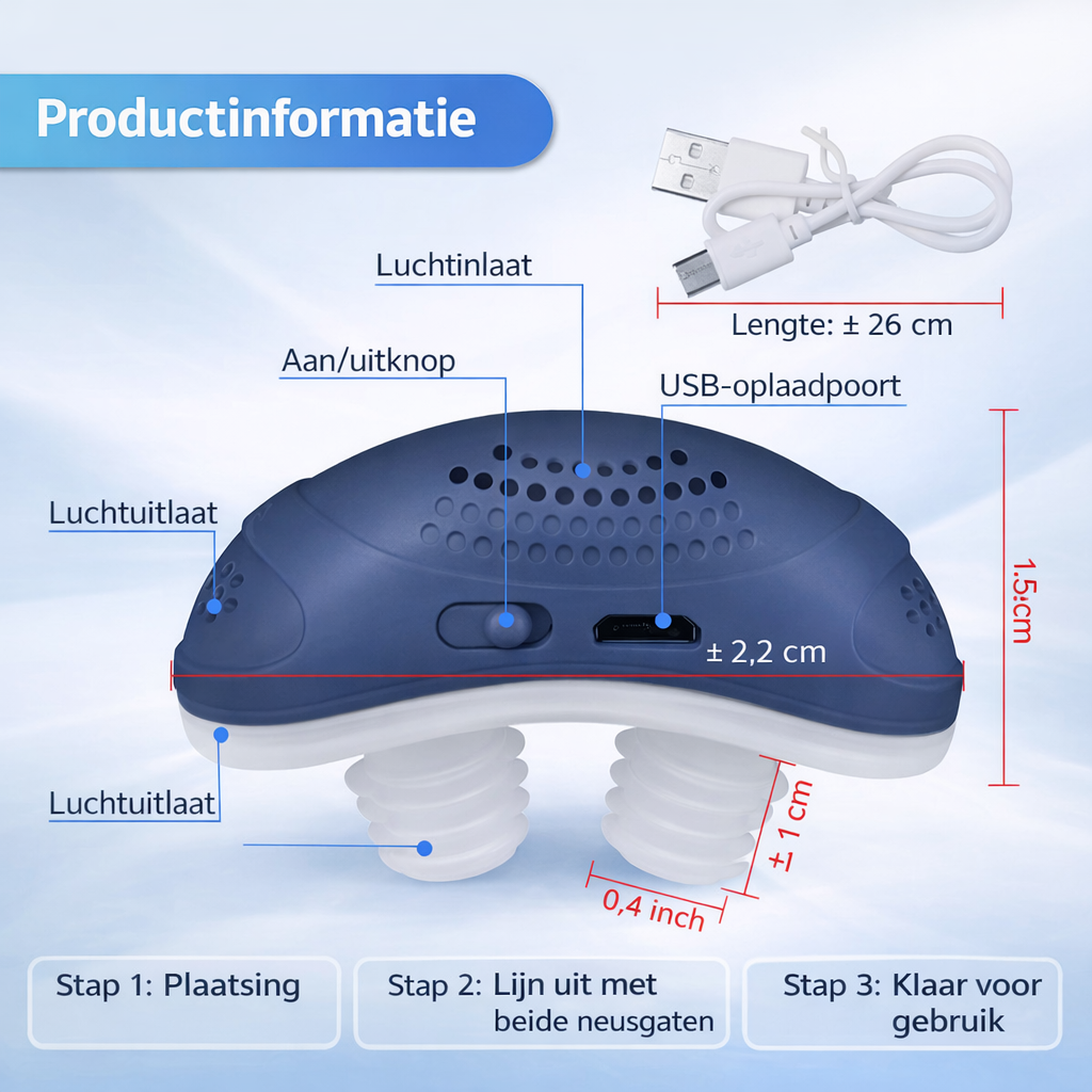 Restfield | Neusapparaat voor Ademcomfort tijdens de Slaap – Compact & Maskerloos