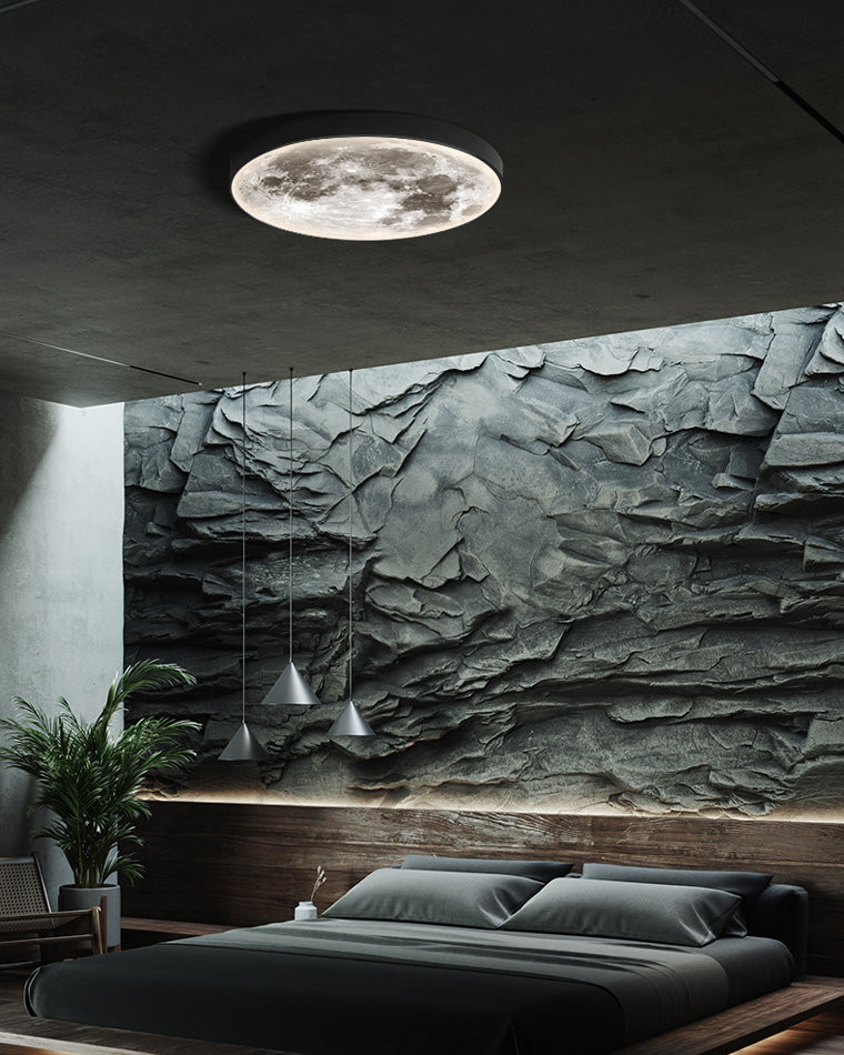 Applique Murale Lune Peinture Murale LED Dimmable Télécommande Salon Chambre | Restfield