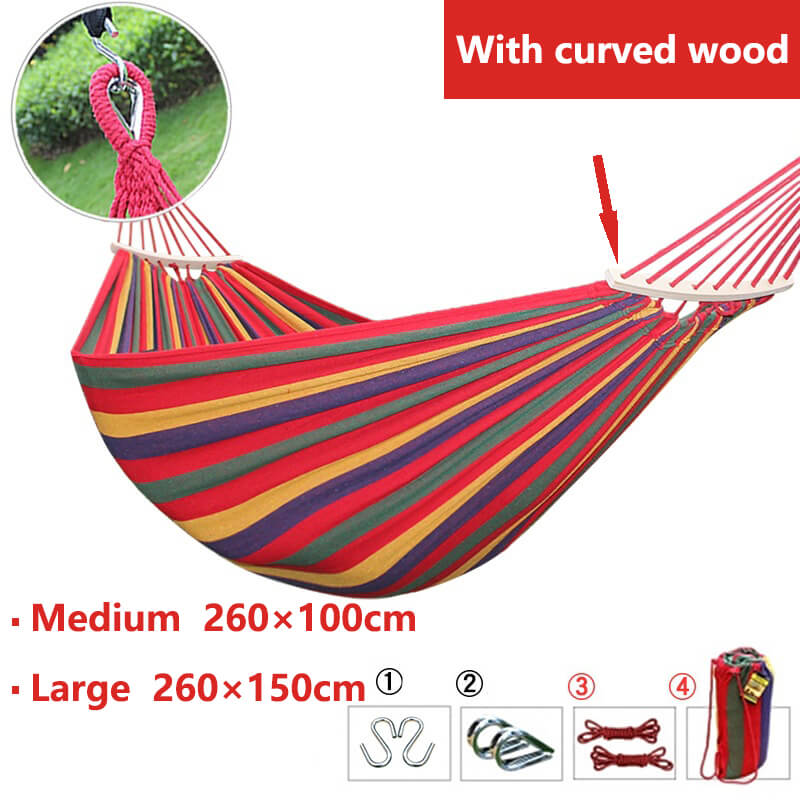 Hangmat Katoen Polyester 200x150cm Draagbaar Binnen Buiten Camping Tuin 200kg