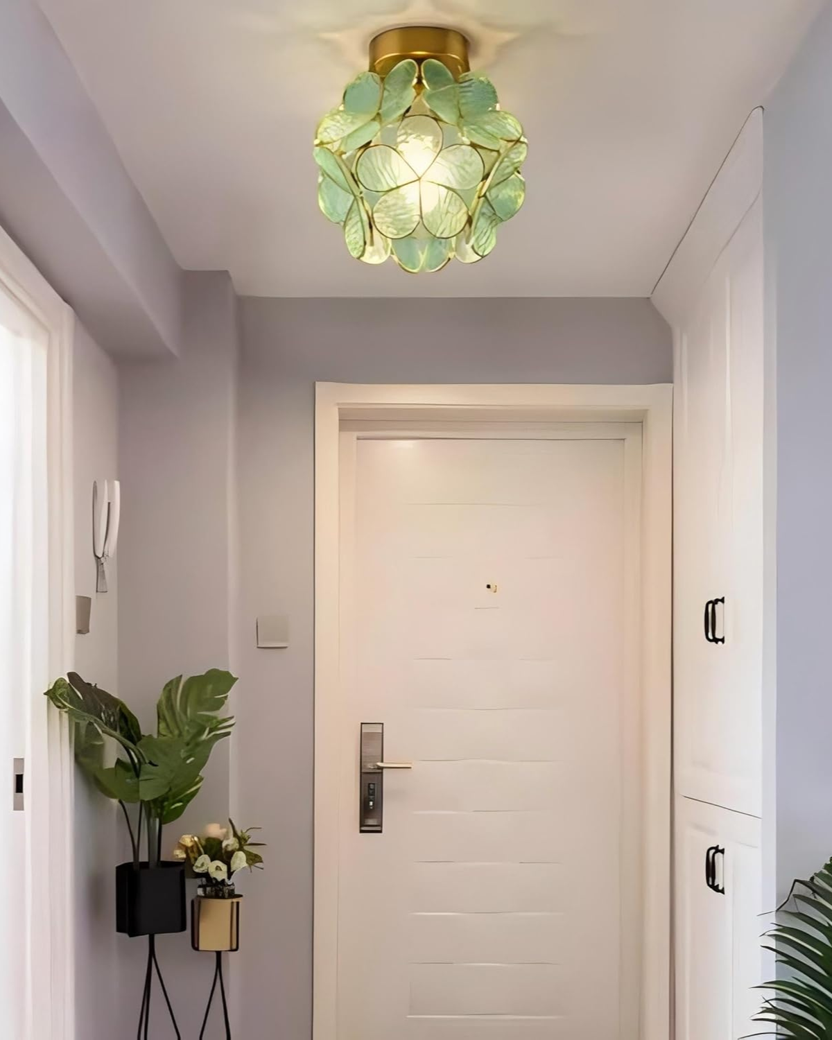 Moderne plafondlamp met bloemdesign in acryl en goudkleurig ijzer – luxe LED designlamp 20 cm | Restfield