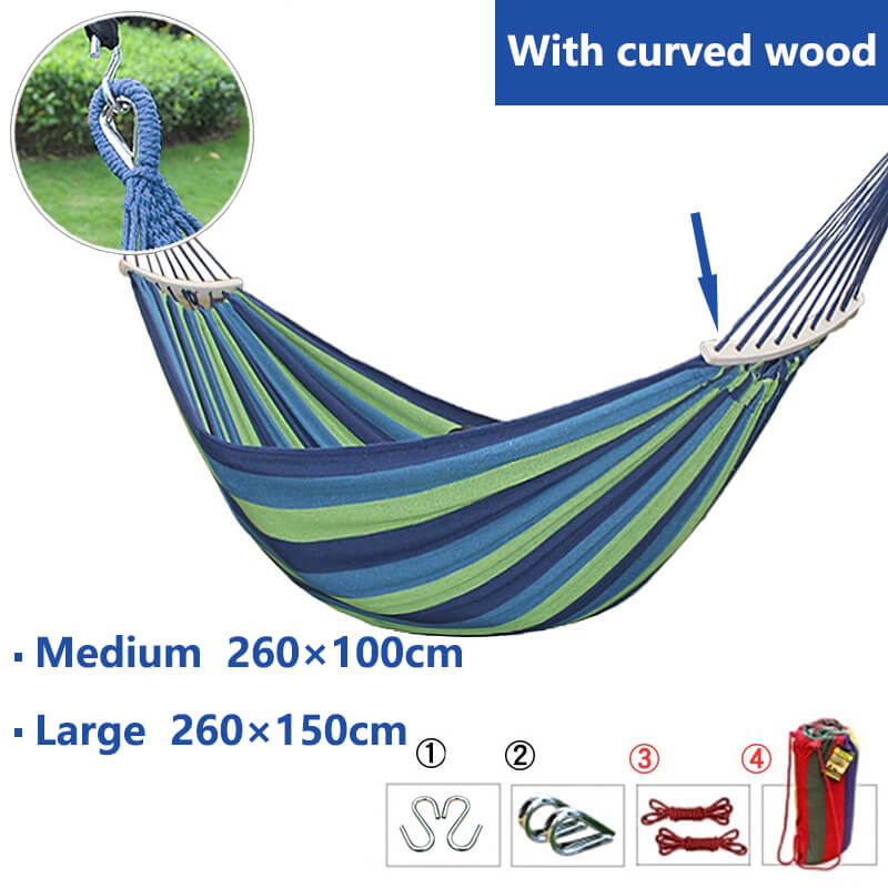 Hangmat Katoen Polyester 200x150cm Draagbaar Binnen Buiten Camping Tuin 200kg