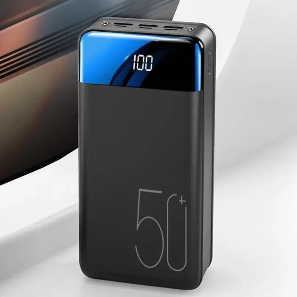 Powerbank 100000mAh Snelladen USB-A USB-C Compact Reizen Camping Noodstroom Zwart