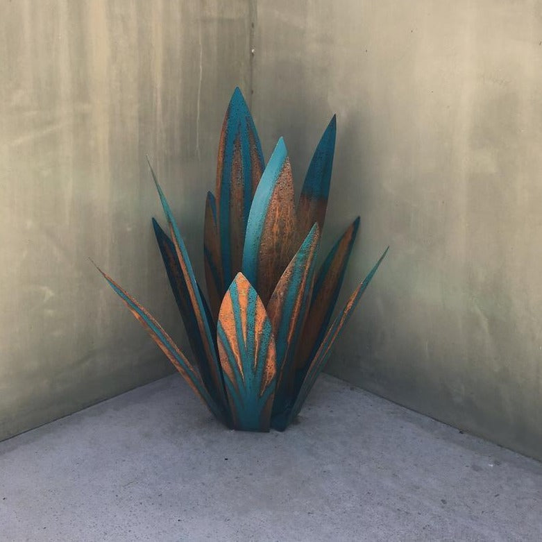 Metalen agave tuinbeeld van roestvrij staal voor tuin, terras en interieurdecoratie | Restfield