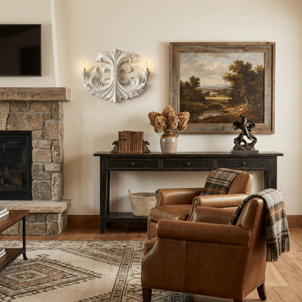 Klassieke Barok Wandlamp Met Florale Gipsdetails En Dubbele Lichtbron Voor Sfeervolle Binnenverlichting | Restfield