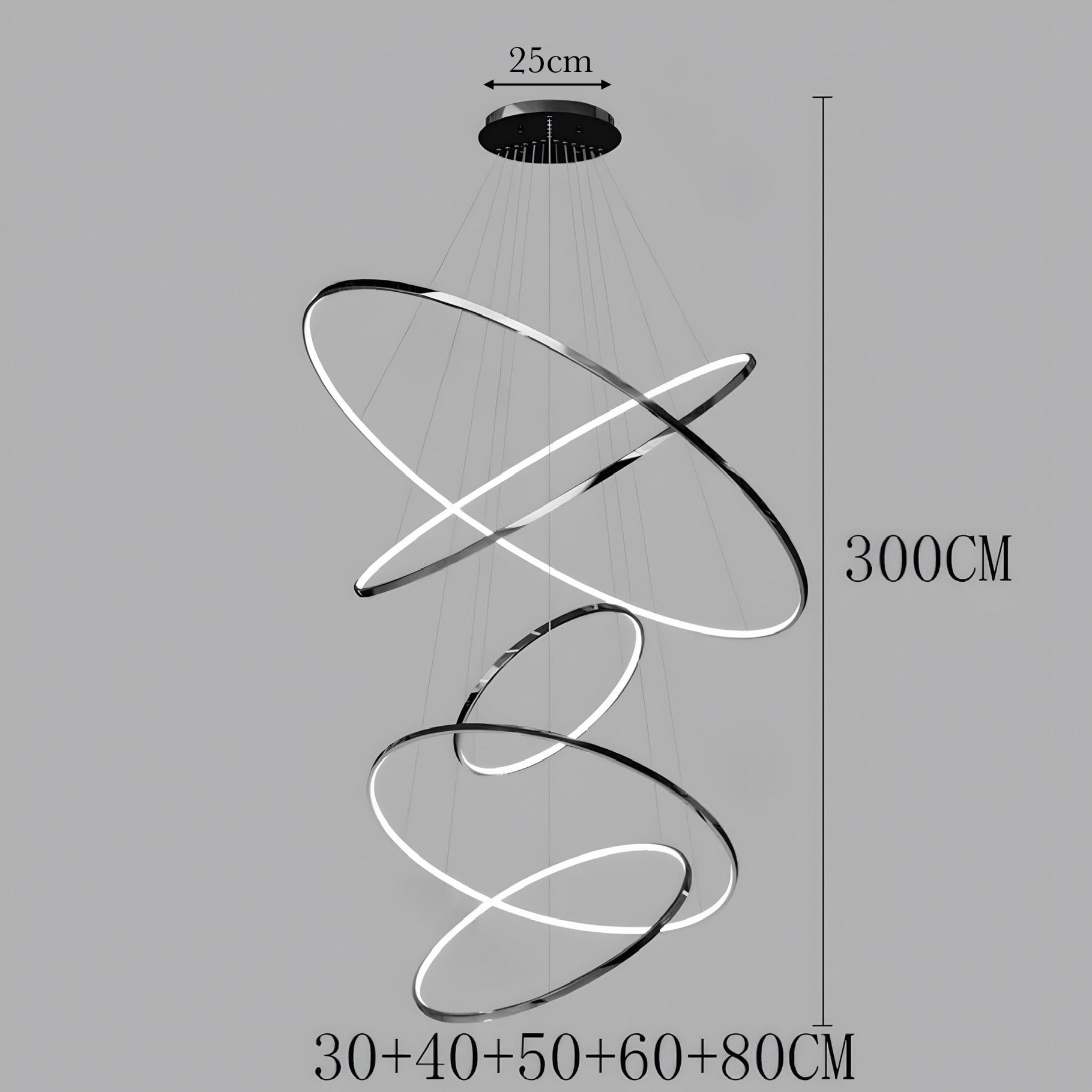 LED Kroonluchter Ringen Dimbaar RVS Goud Of Zwart 3 Tot 8 Elementen | Restfield