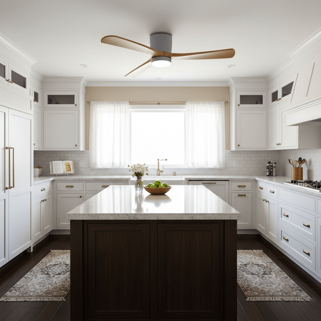 Plafondventilator met led verlichting en houten bladen – Scandinavisch design | Restfield