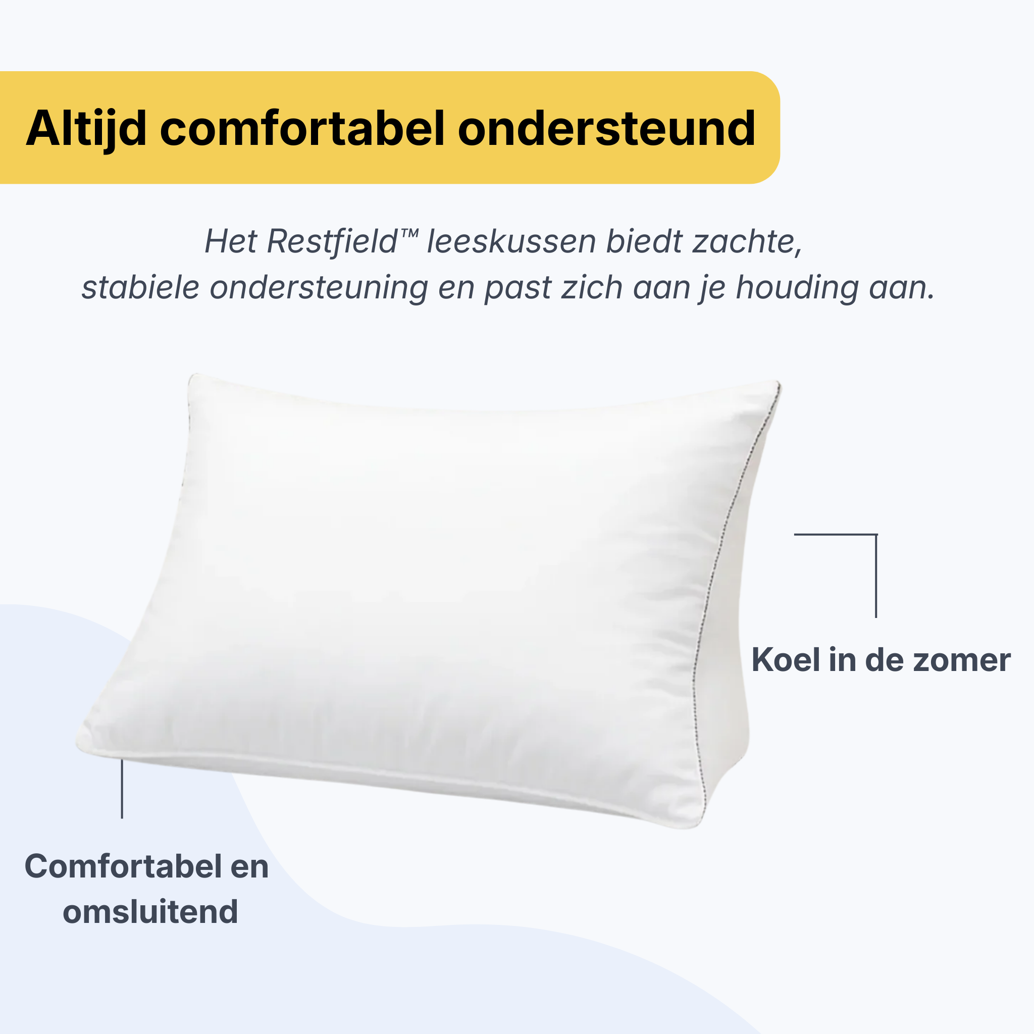 Restfield | Leeskussen met Ondersteuning voor Rug & Nek