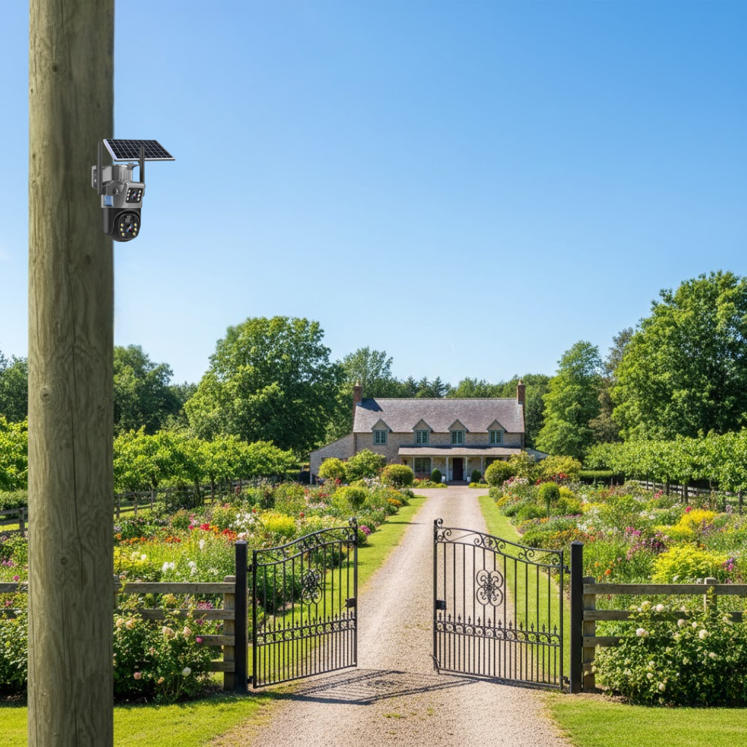 Draadloze 4K beveiligingscamera op zonne-energie met 360° zicht en 4G/Wi-Fi | Restfield