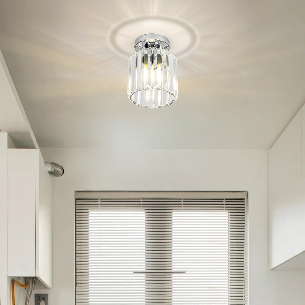 Plafondlamp Kristal Zwart Zilver Goud E27 Opbouw Modern Hal Woonkamer | Restfield