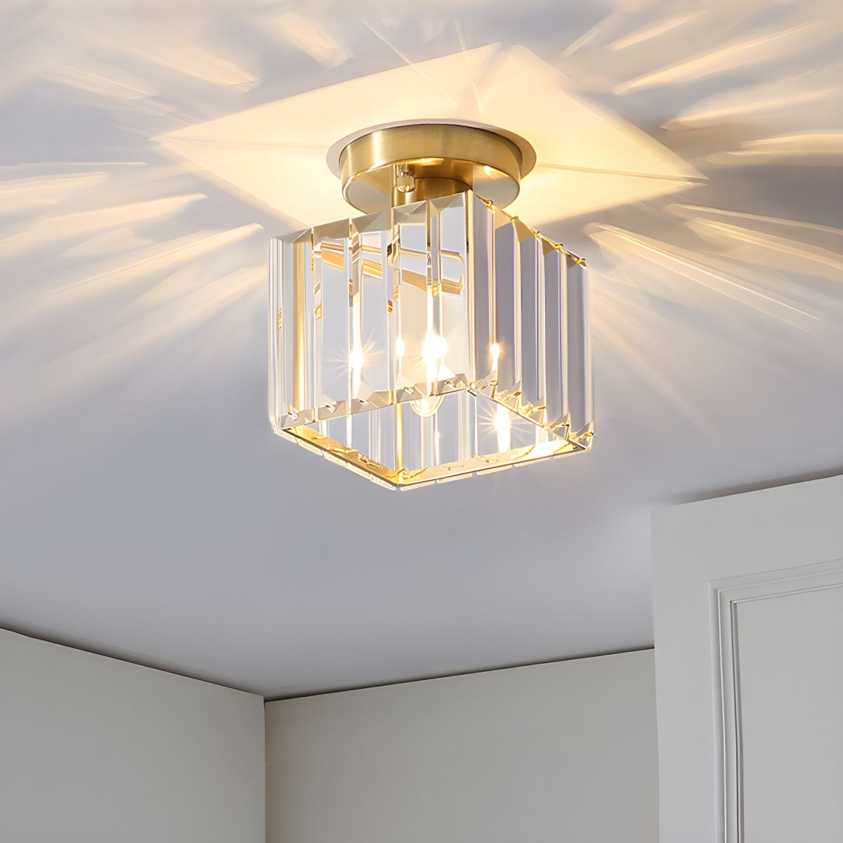 Plafondlamp Kristal Zwart Zilver Goud E27 Opbouw Modern Hal Woonkamer | Restfield