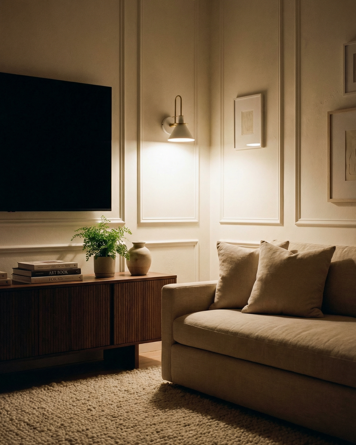 Moderne wandlamp van travertin en hout met warm wit licht – minimalistische design muurlamp voor woonkamer en slaapkamer | Restfield