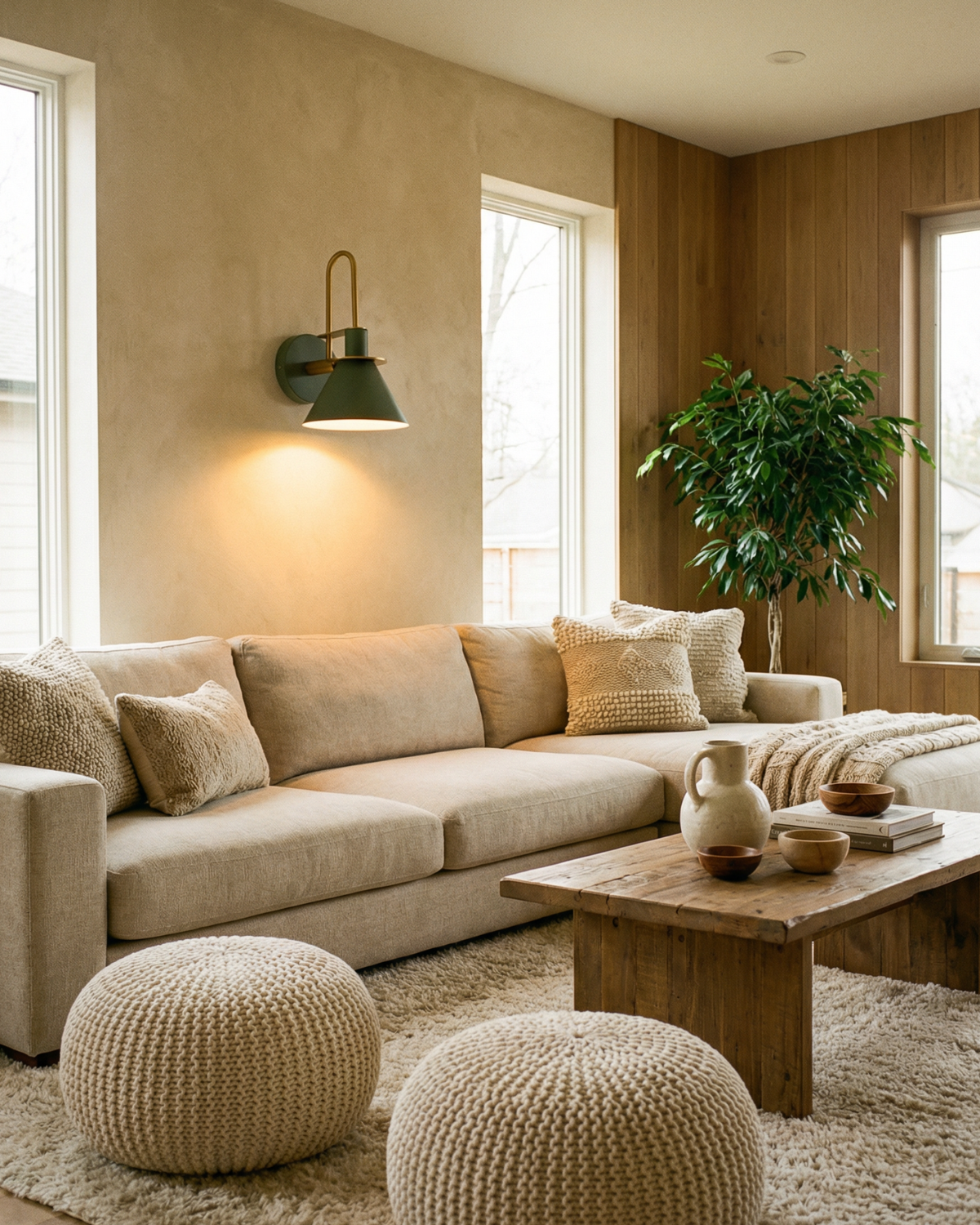 Moderne wandlamp van travertin en hout met warm wit licht – minimalistische design muurlamp voor woonkamer en slaapkamer | Restfield