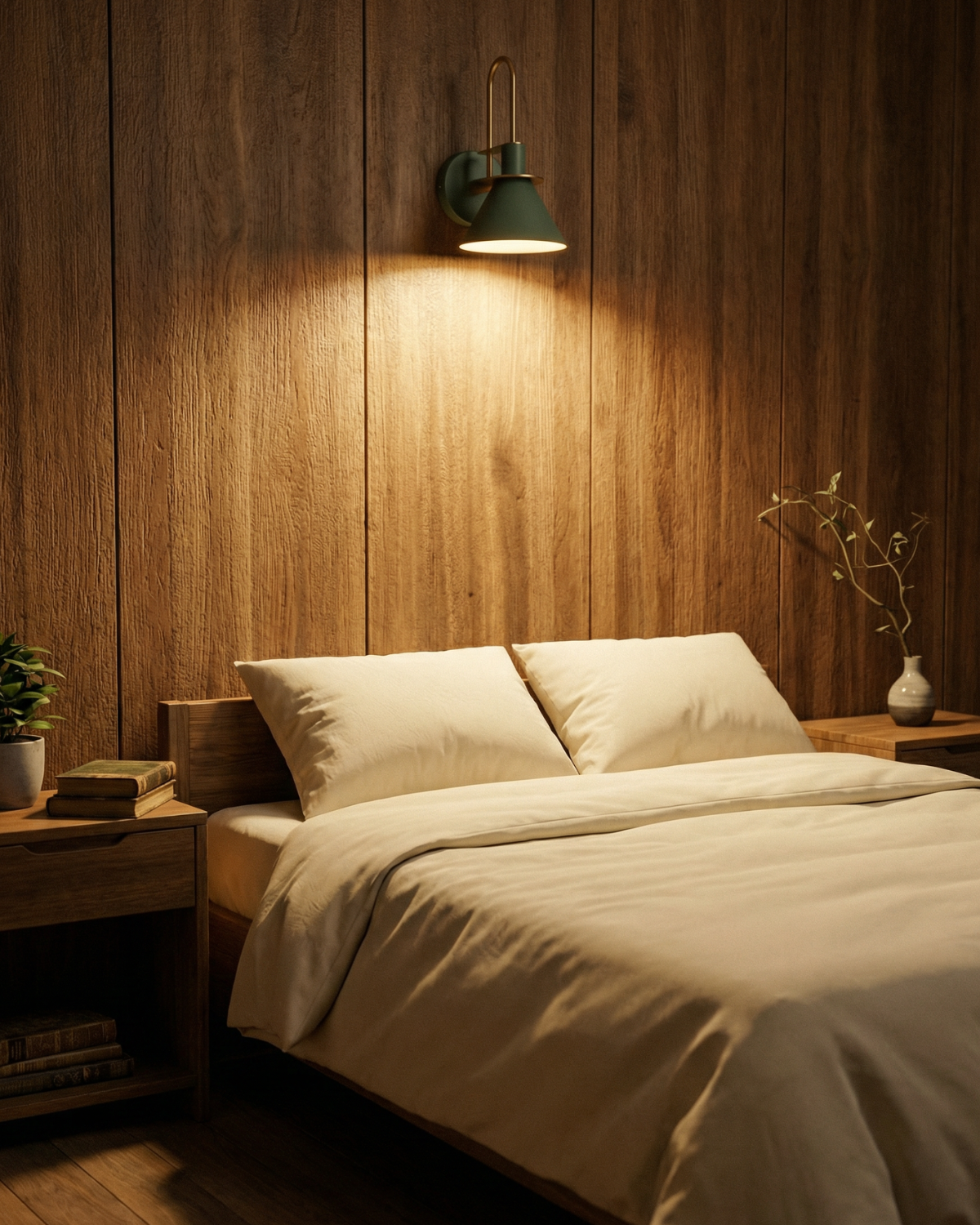 Moderne wandlamp van travertin en hout met warm wit licht – minimalistische design muurlamp voor woonkamer en slaapkamer | Restfield