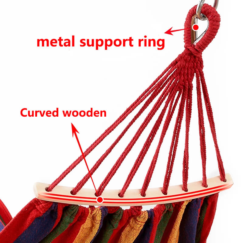 Hangmat Katoen Polyester 200x150cm Draagbaar Binnen Buiten Camping Tuin 200kg