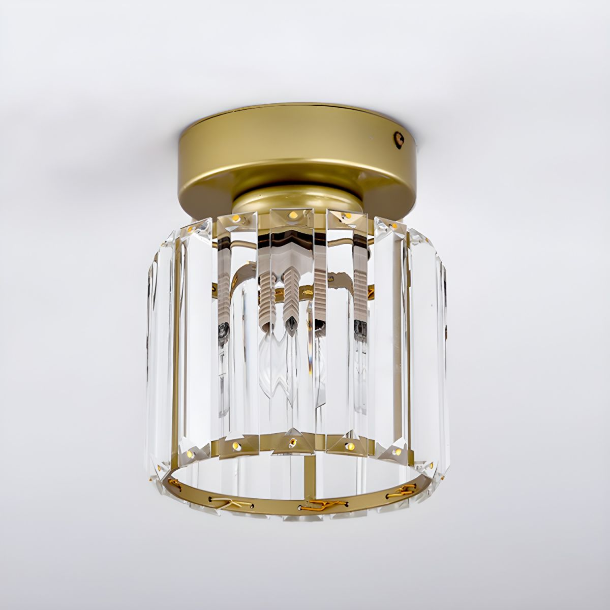 Plafondlamp Kristal Zwart Zilver Goud E27 Opbouw Modern Hal Woonkamer | Restfield