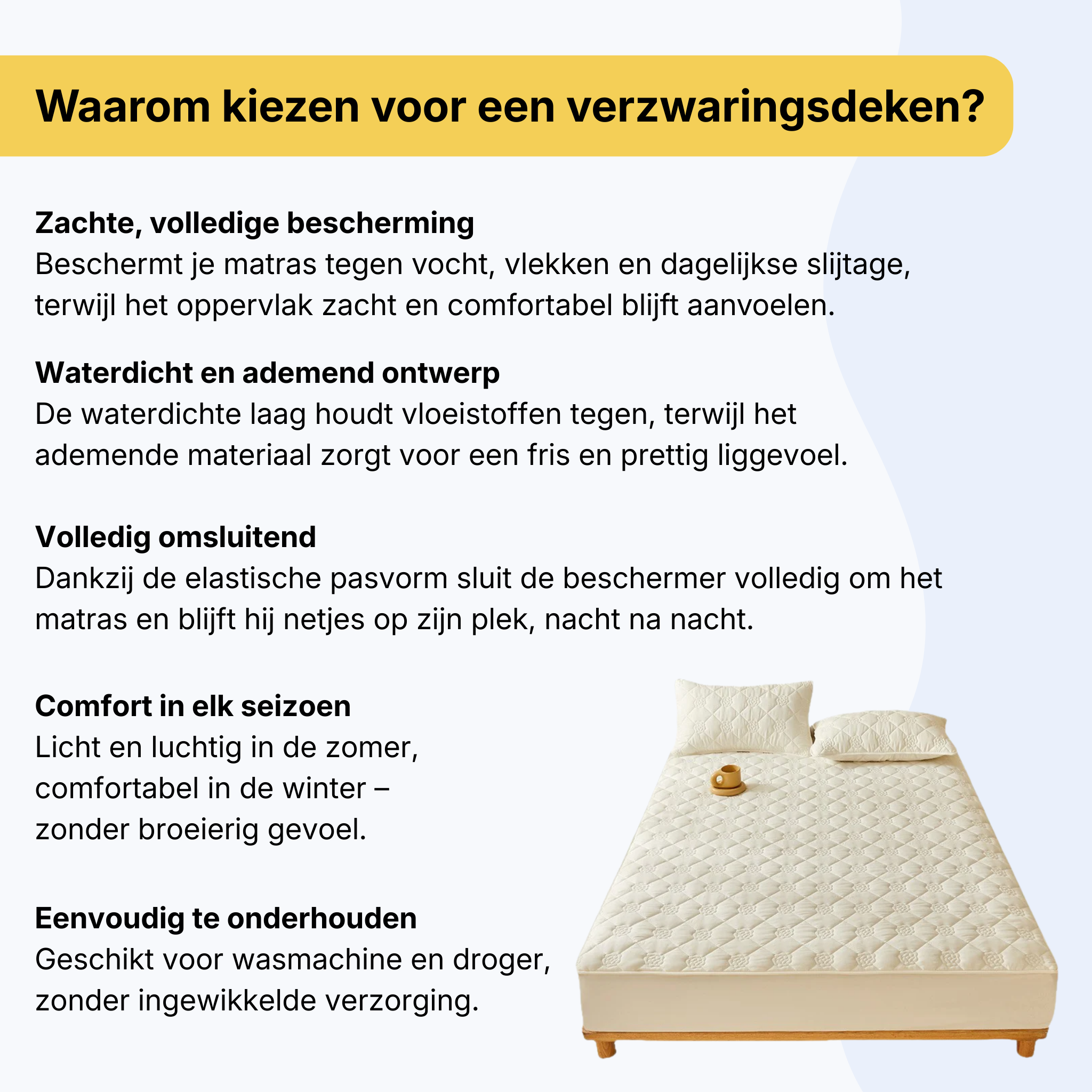 Restfield | Ademend Waterdicht Matrasbeschermer – Zacht & Volledig Omsluitend
