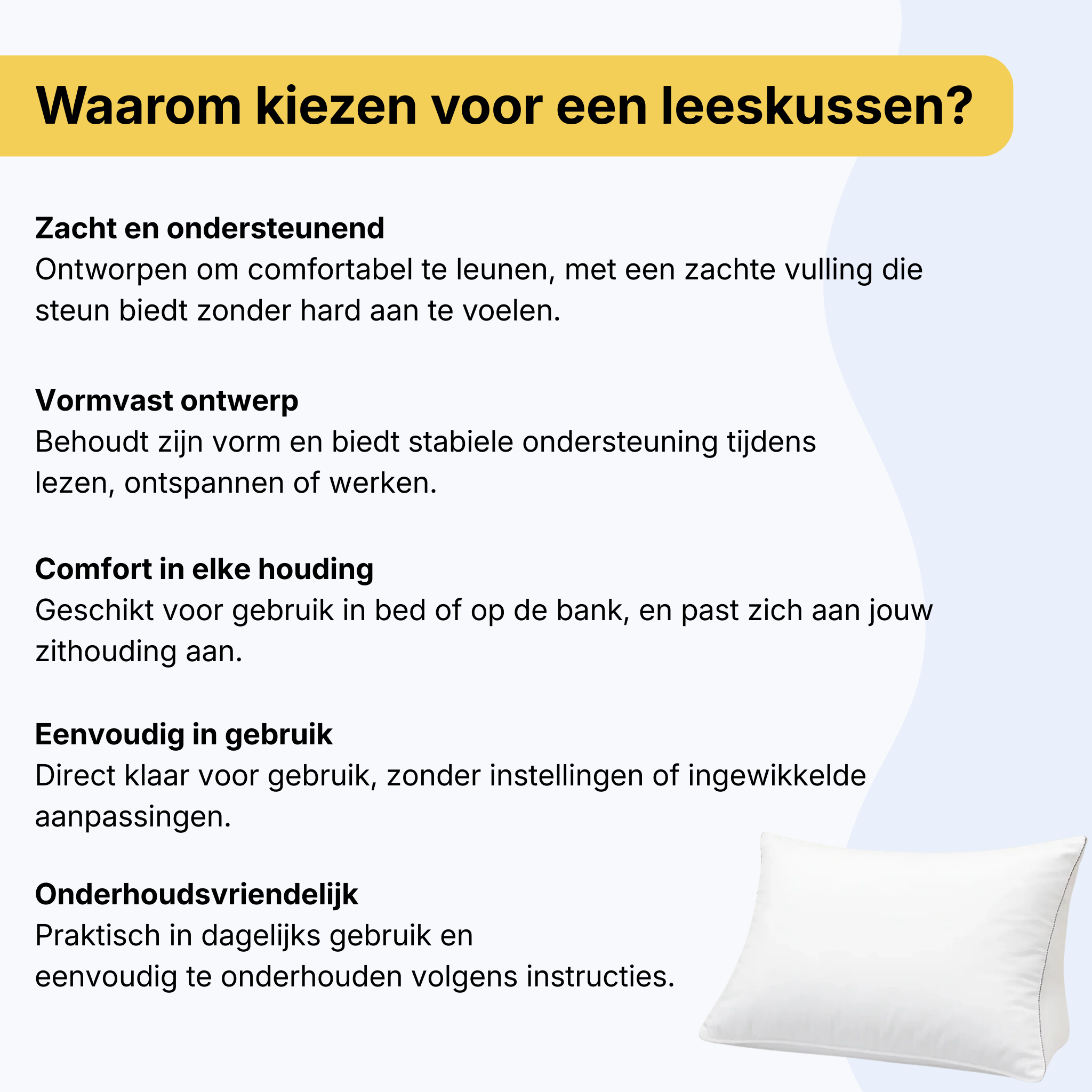 Restfield | Leeskussen met Ondersteuning voor Rug & Nek