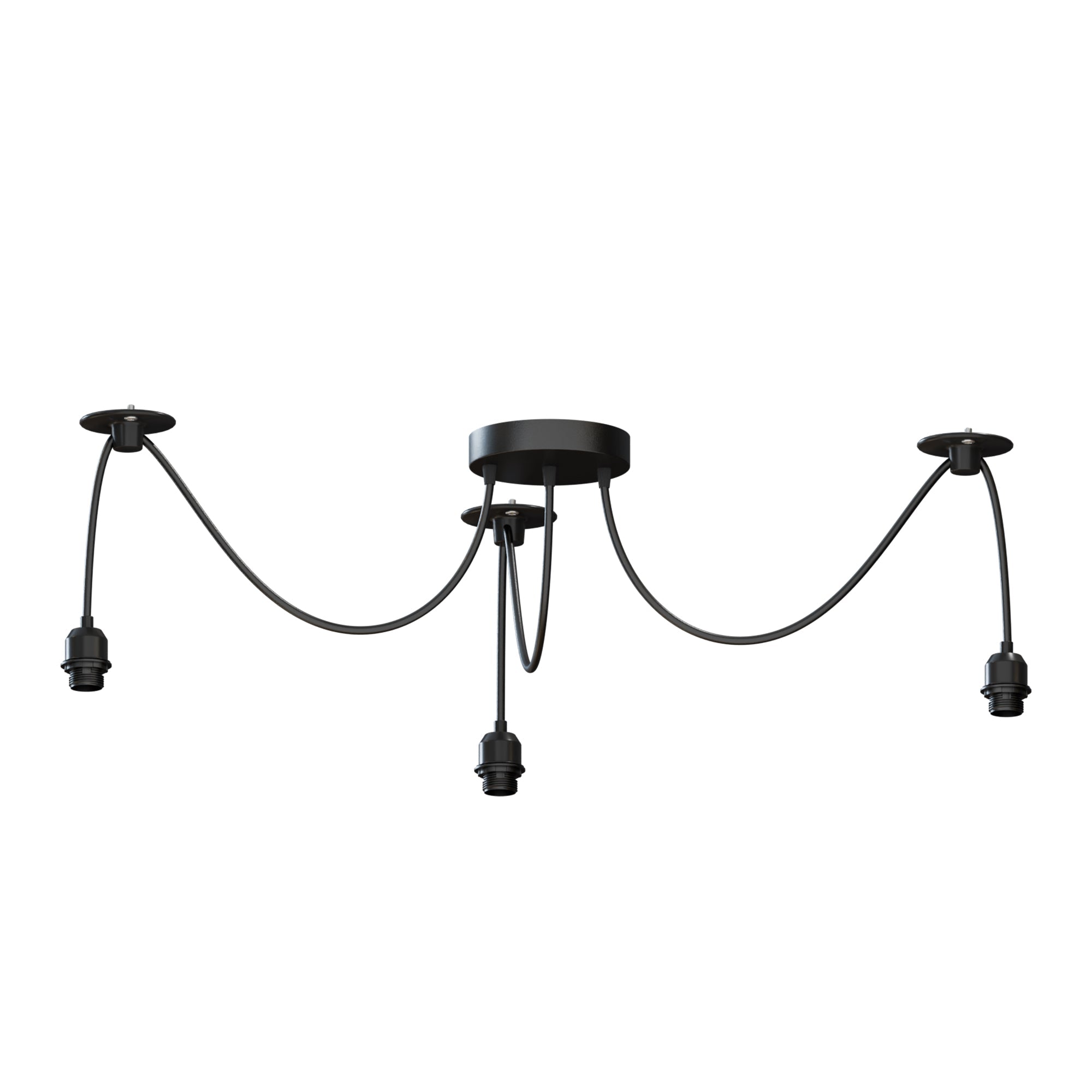 Hanglamp Spider 5-Lichts Metaal Zwart E27 Verstelbaar Vintage Industrieel Woonkamer