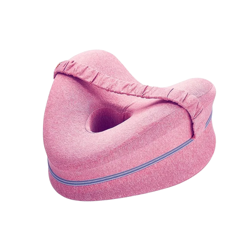 Restfield | Hartvormig Kniekussen met Band – Memory Foam – Zijslapers