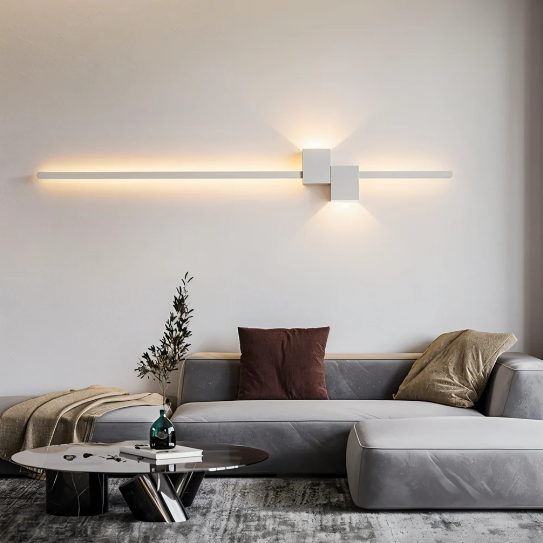 LED Wandlamp Modern Aluminium 62cm Warm Wit Zwart Wit Goud | Restfield