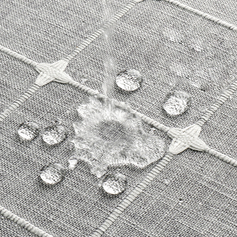 Douchegordijn Linnen Bohemian Waterproof Kwastjes 180x200cm Badkamer Beige Geruit