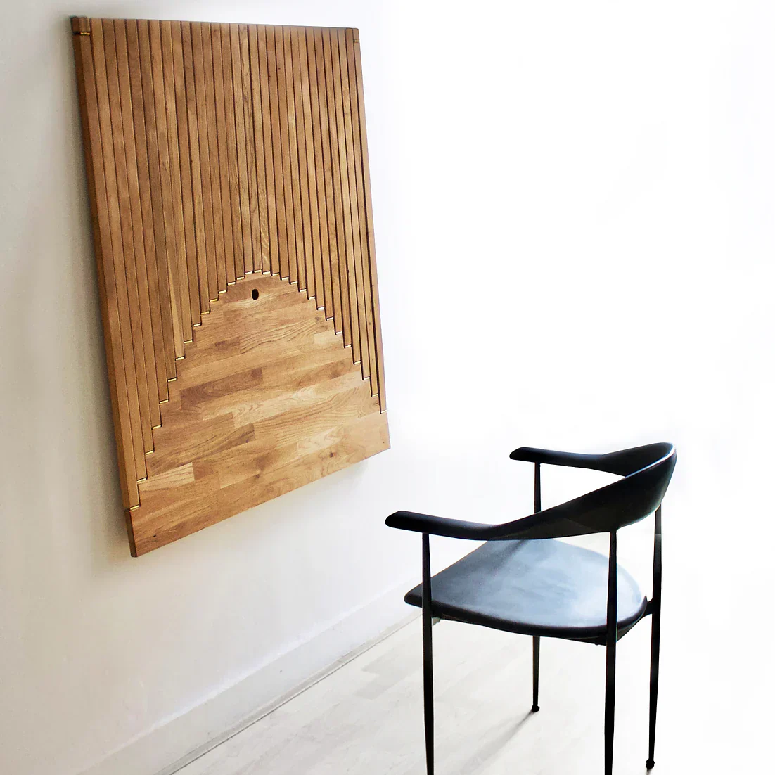 Opklapbaar Wandbureau Massief Hout Naturel 60cm Thuiswerken | Restfield