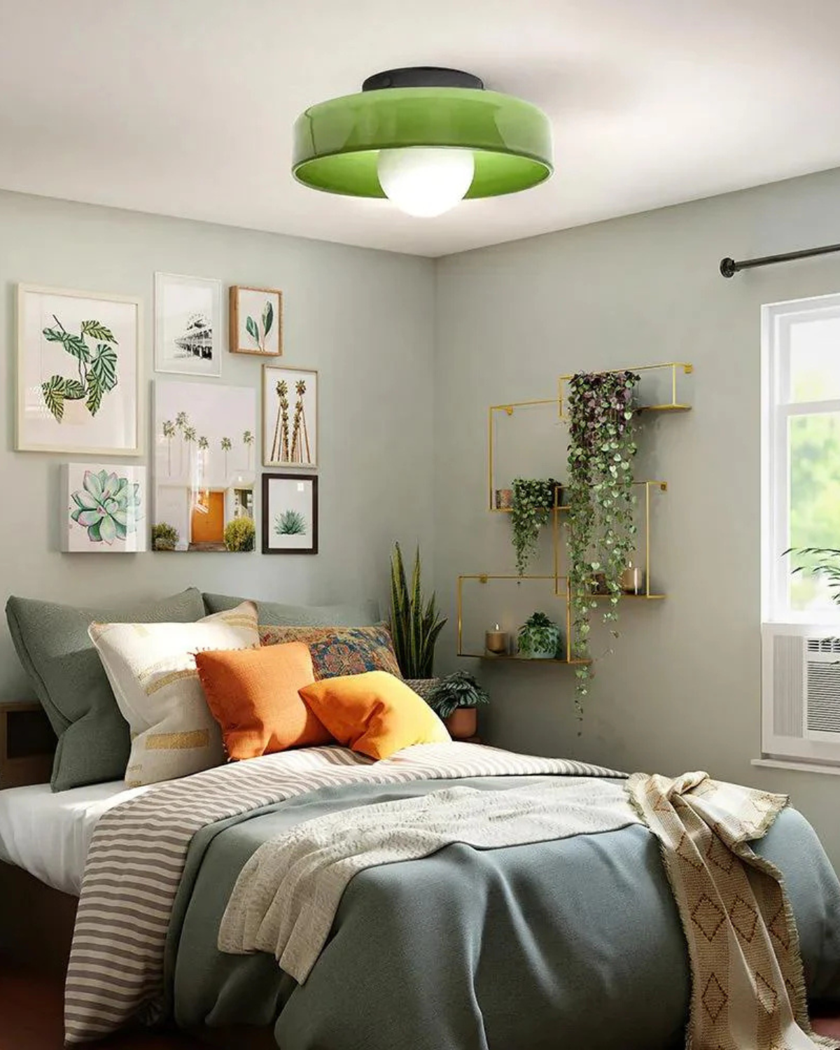 Moderne ronde plafondlamp van glas en ijzer – minimalistische designlamp voor woonkamer en slaapkamer met warme lichtkleur | Restfield