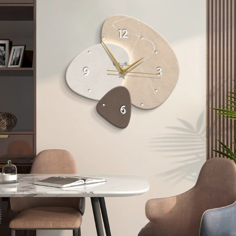 Wandklok Scandinavisch Stil Uurwerk Modern Beige Organisch Design 40cm | Restfield