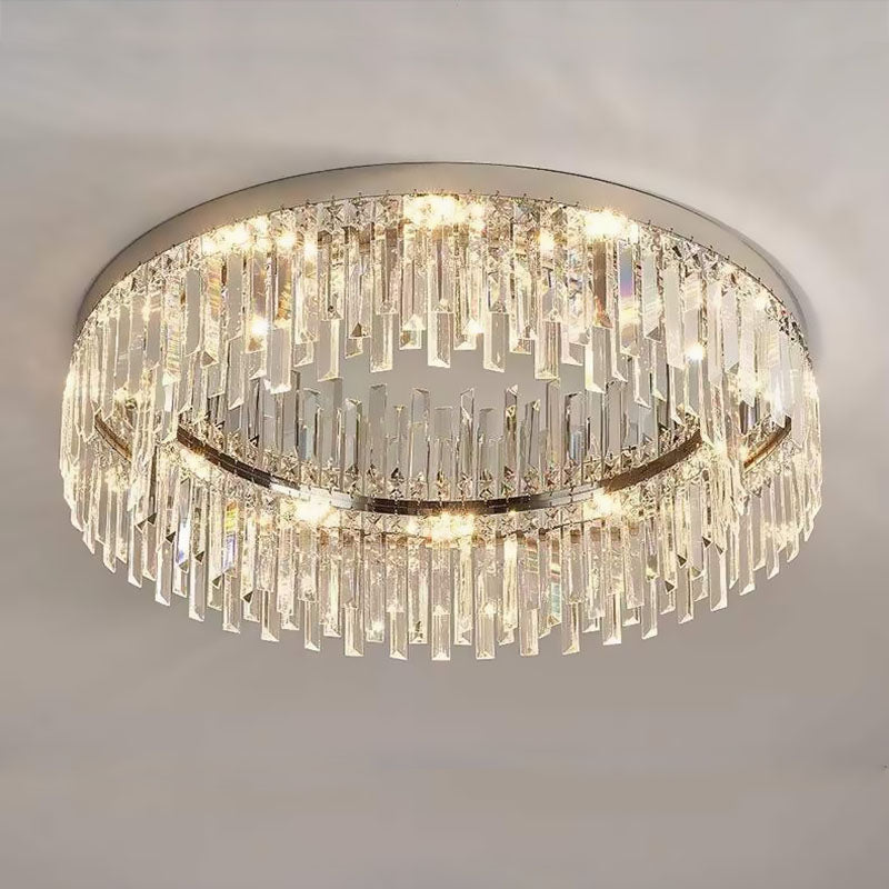 Kristallen Plafondlamp Rond Modern Flush Mount Chroom E12 Dimbaar Woonkamer Slaapkamer