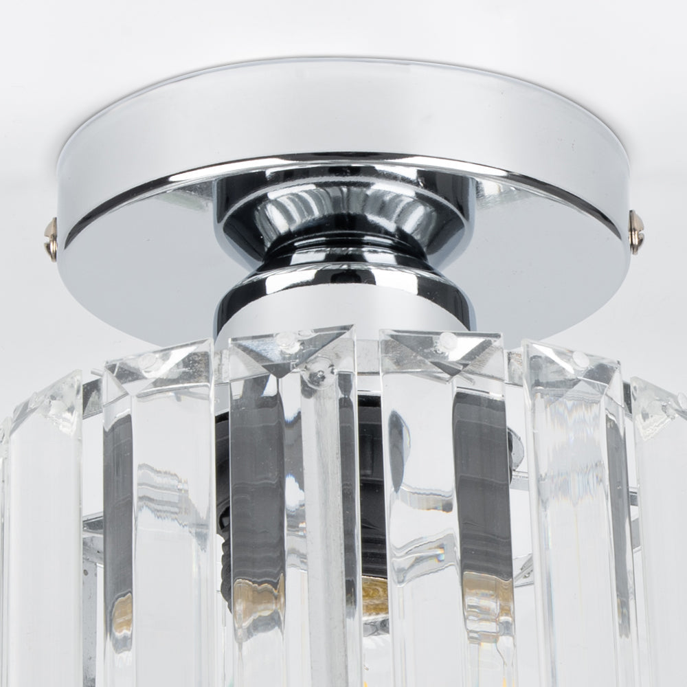 Plafondlamp Kristal Zwart Zilver Goud E27 Opbouw Modern Hal Woonkamer | Restfield
