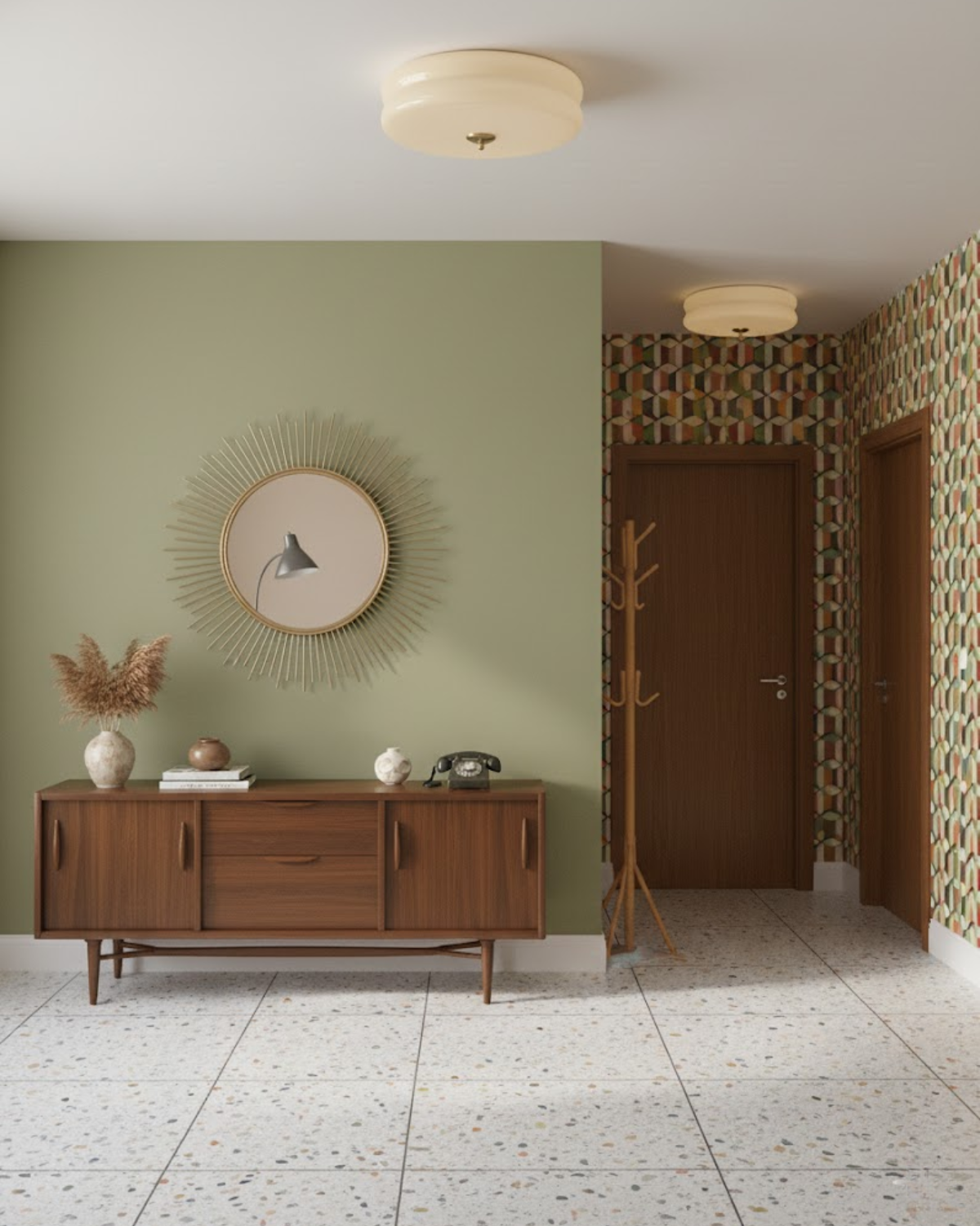 Art Deco Plafondlamp In Beige Met Chroom Accent En Warme Sfeerverlichting | Restfield