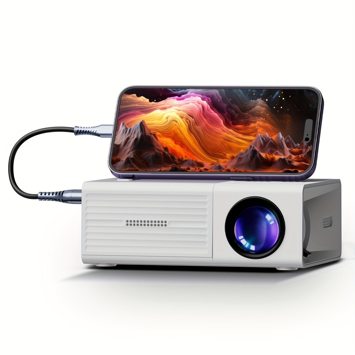 Mini Beamer 3000 Lumen Draagbaar Met HDMI USB Voor Thuisbioscoop | Restfield