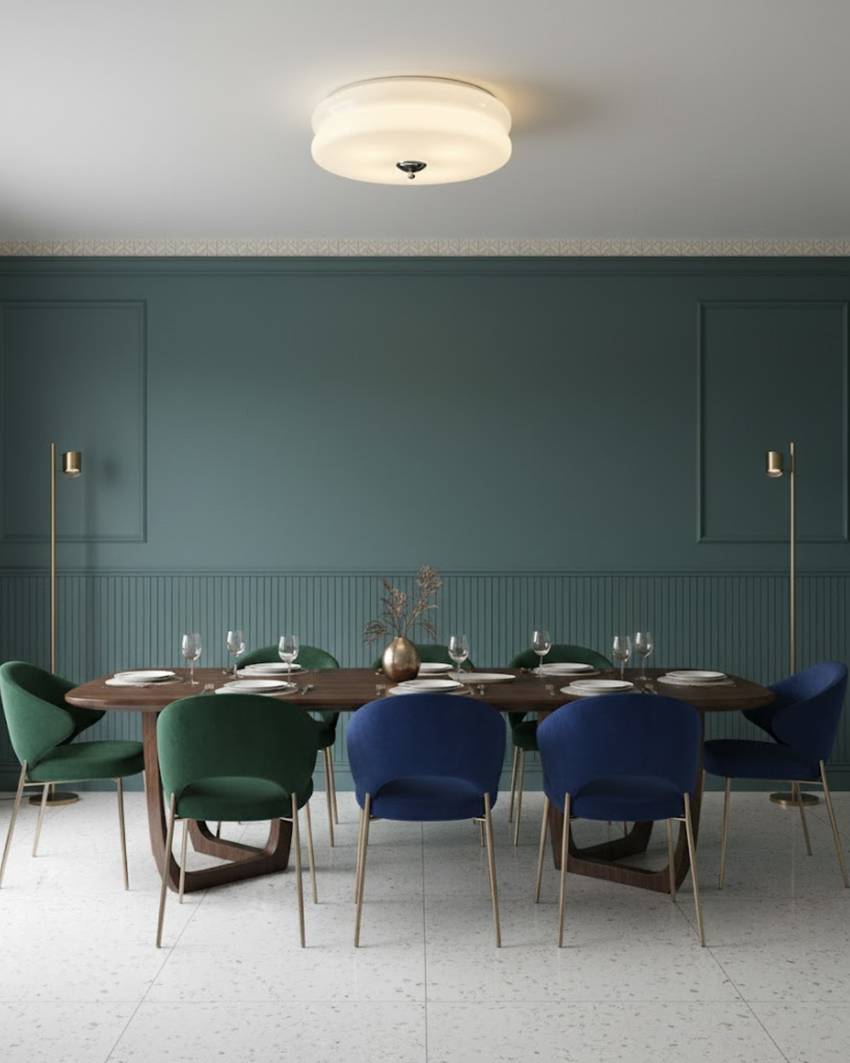 Art Deco Plafondlamp In Beige Met Chroom Accent En Warme Sfeerverlichting | Restfield