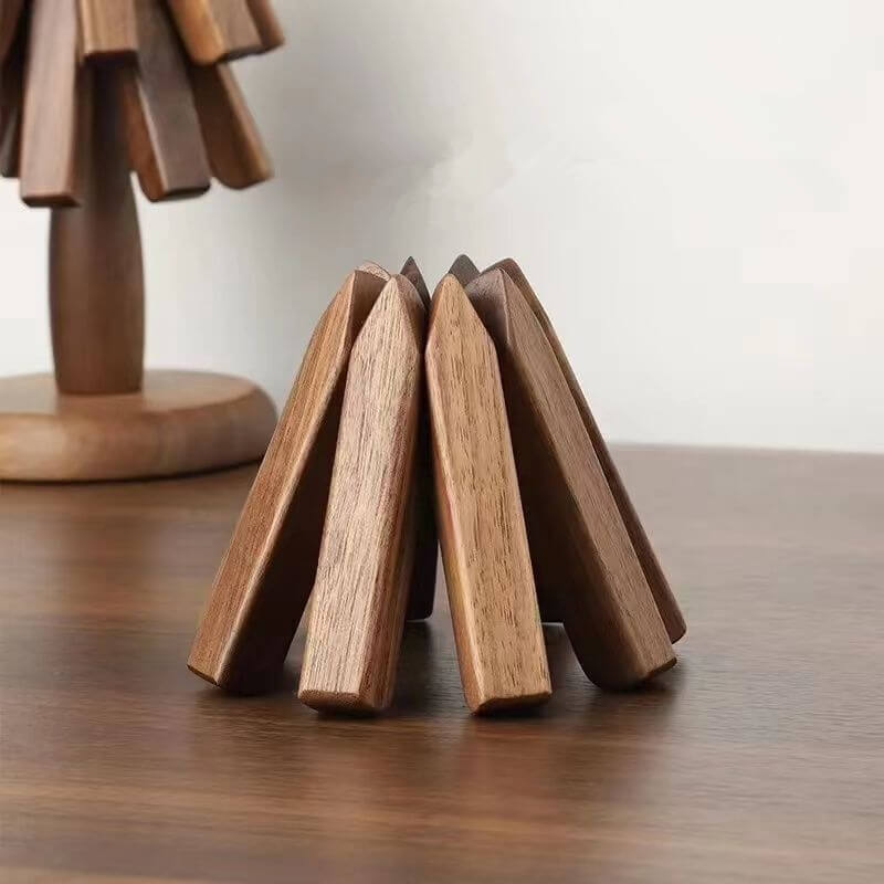 Pannenonderzetter Walnoot Houten Boom Design 10x25cm Tafelbescherming | Restfield