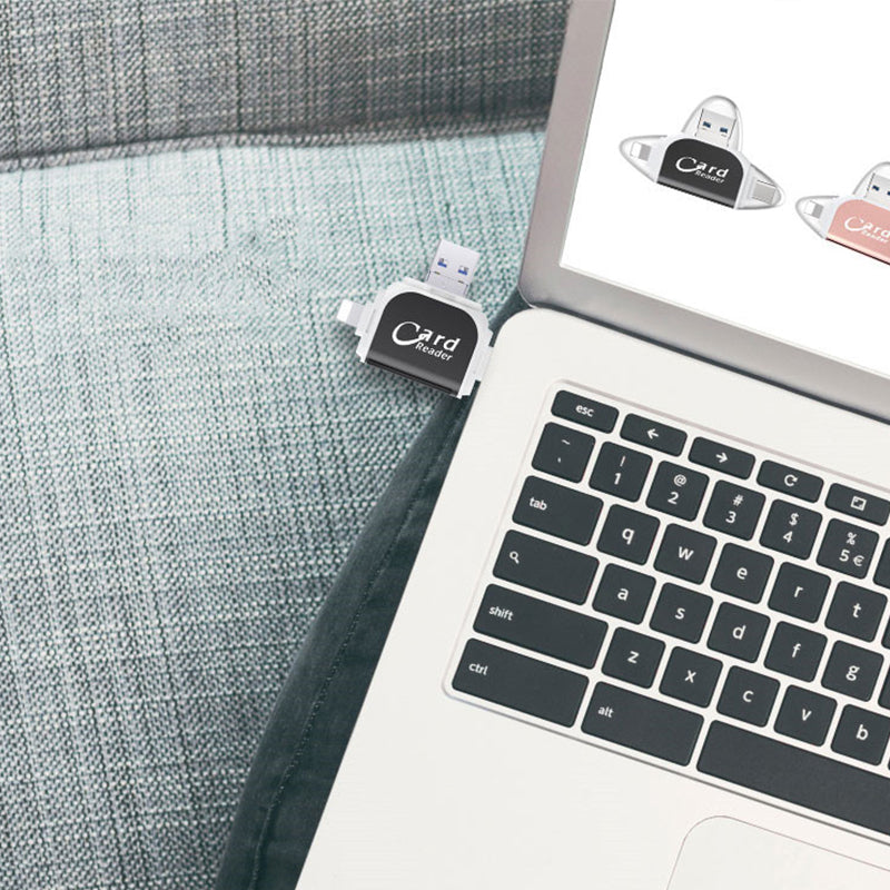 Kaartlezer 4 In 1 USB C Lightning SD Micro SD USB 3.0 | Restfield