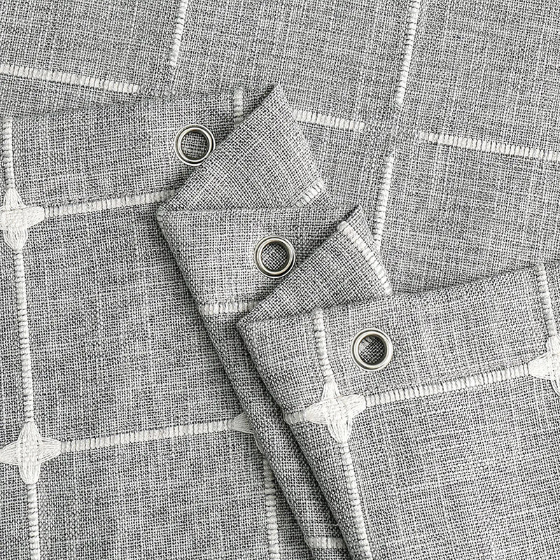 Douchegordijn Linnen Bohemian Waterproof Kwastjes 180x200cm Badkamer Beige Geruit