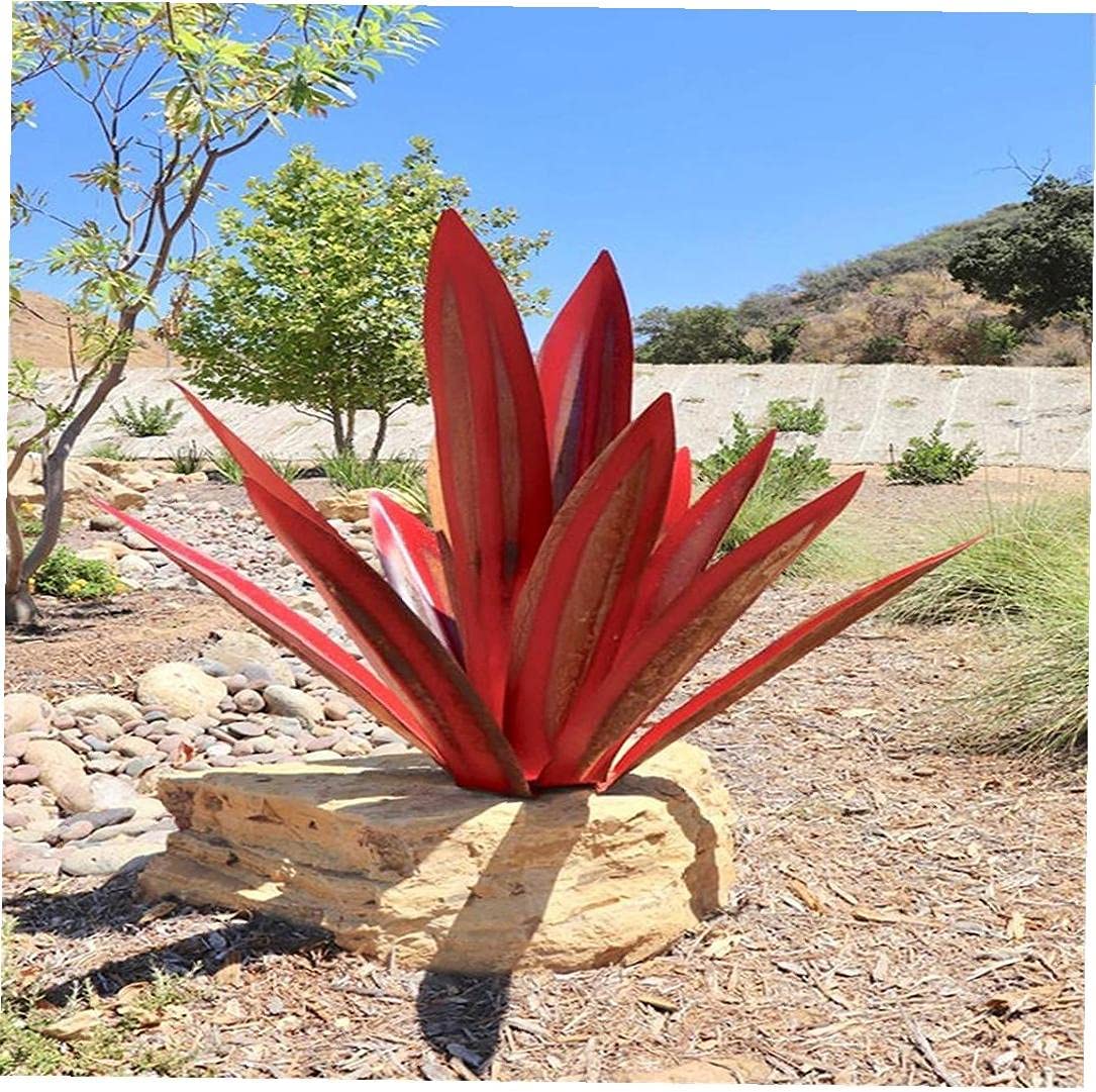 Metalen agave tuinbeeld van roestvrij staal voor tuin, terras en interieurdecoratie | Restfield