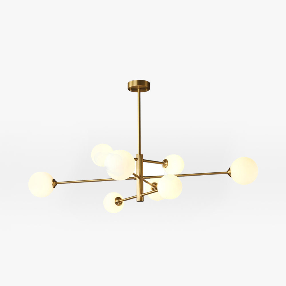 Hanglamp Glas Bollen Modern Zwart Koper 6/8-Lichts G9 Verlichting | Restfield