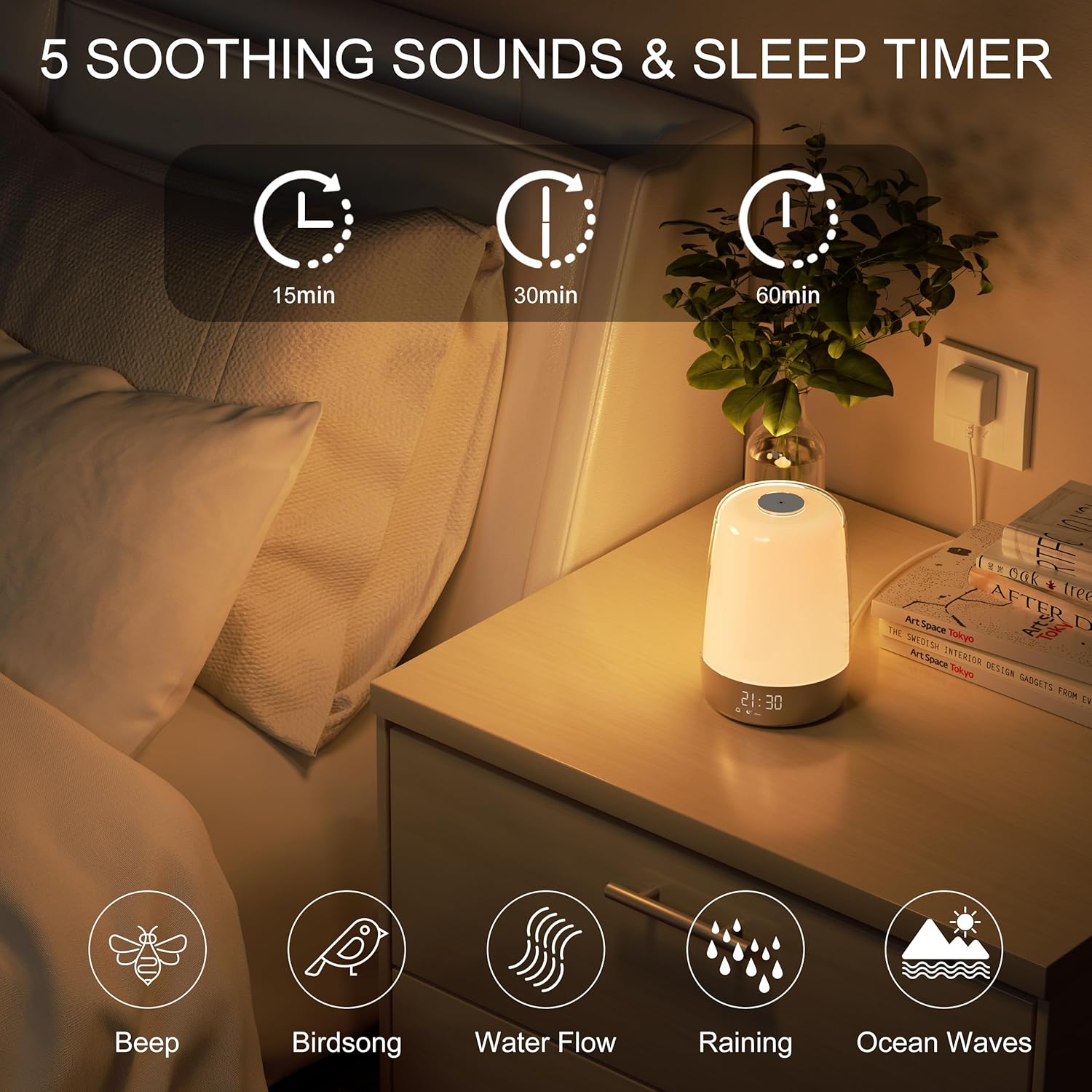 Aurora Wake-Up Light – Lichtwekker met Zonsopgang, Natuurlijke Geluiden & USB-C | Restfield