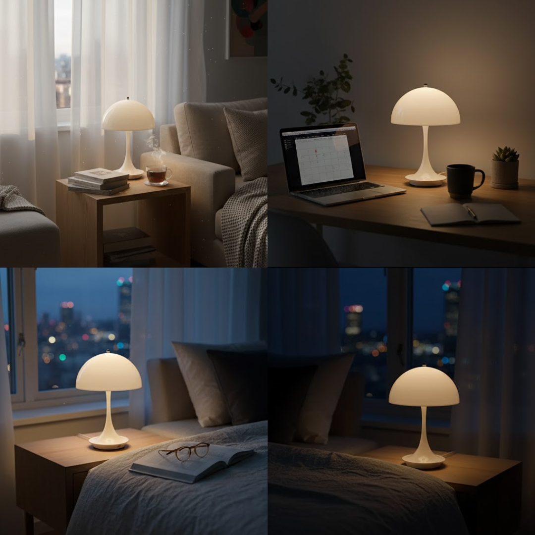 Draadloze tafellamp met LED-verlichting, oplaadbaar en Scandinavisch design | Restfield
