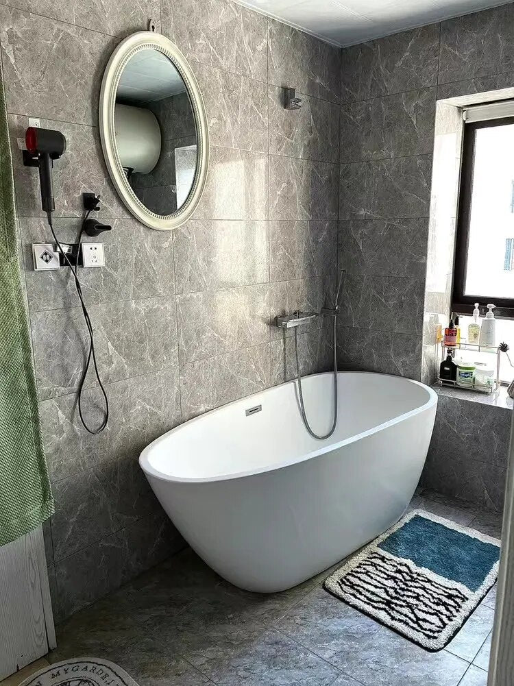 Luxe antislip badmat met abstract design voor moderne badkamers | Restfield