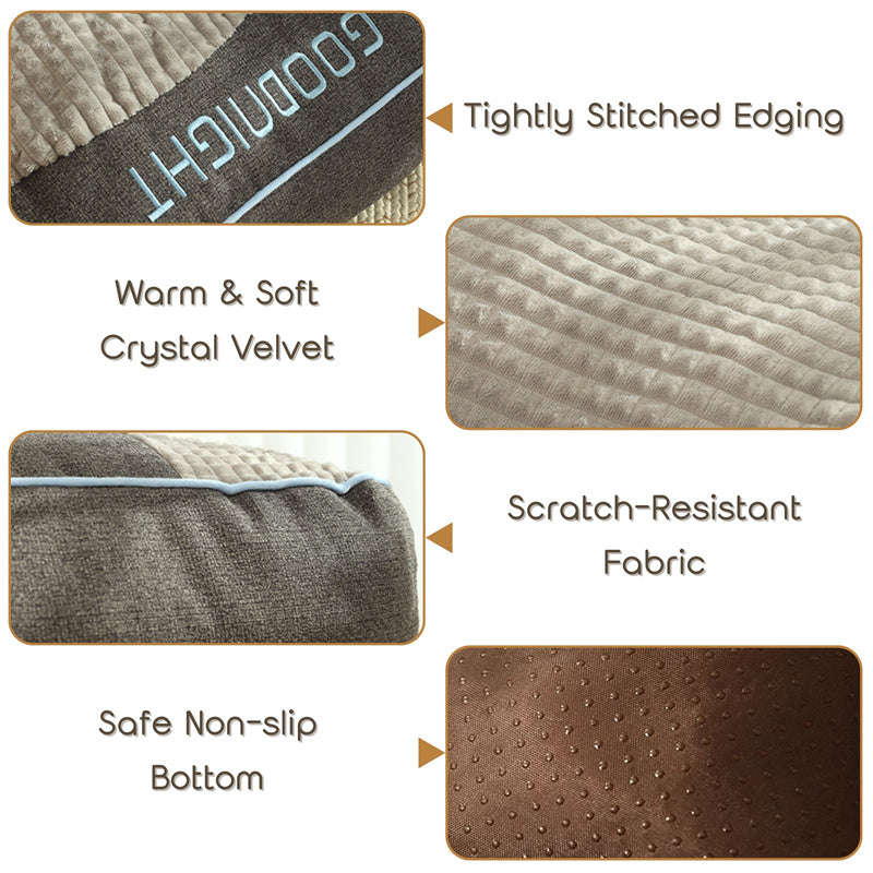 Hondenmand Pluche Antislip Wasbaar Bruin 80x64cm Orthopedisch Hondenbed Groot