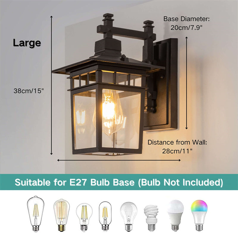 Buitenlamp Wand Aluminium Zwart IP23 E27 Waterdicht Tuin Balkon Modern Wandlamp