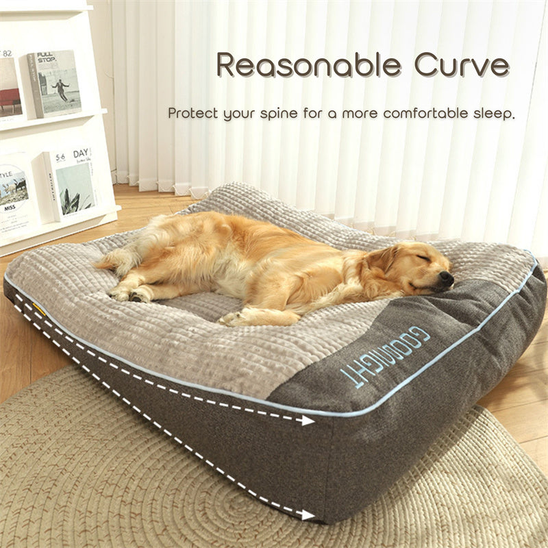 Hondenmand Pluche Antislip Wasbaar Bruin 80x64cm Orthopedisch Hondenbed Groot