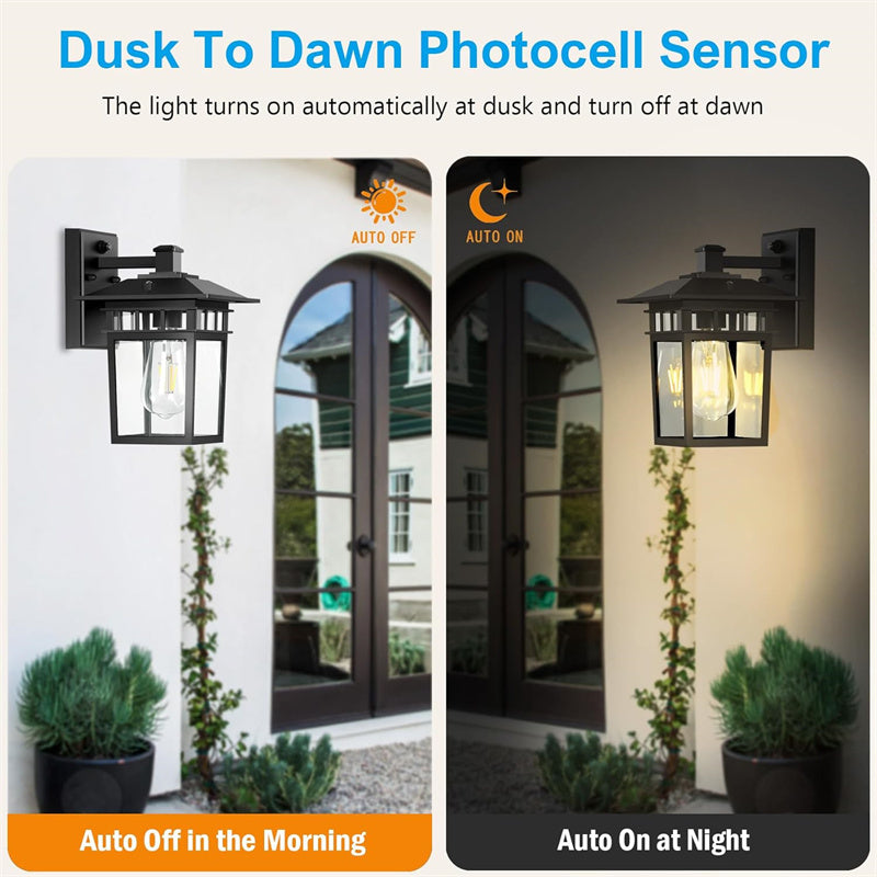 Buitenlamp Wand Aluminium Zwart IP23 E27 Waterdicht Tuin Balkon Modern Wandlamp