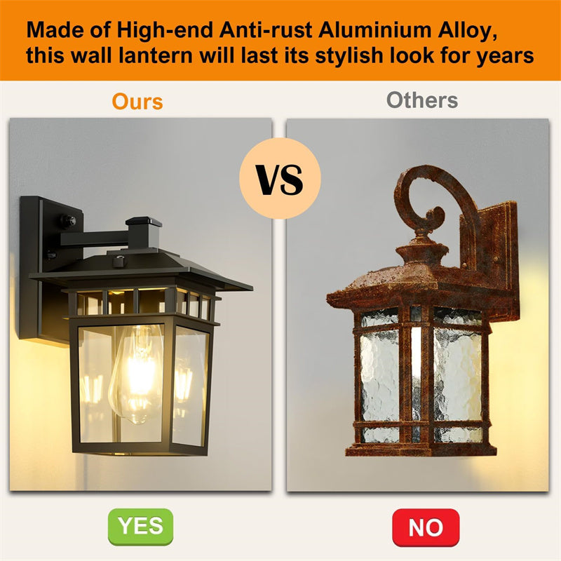Buitenlamp Wand Aluminium Zwart IP23 E27 Waterdicht Tuin Balkon Modern Wandlamp